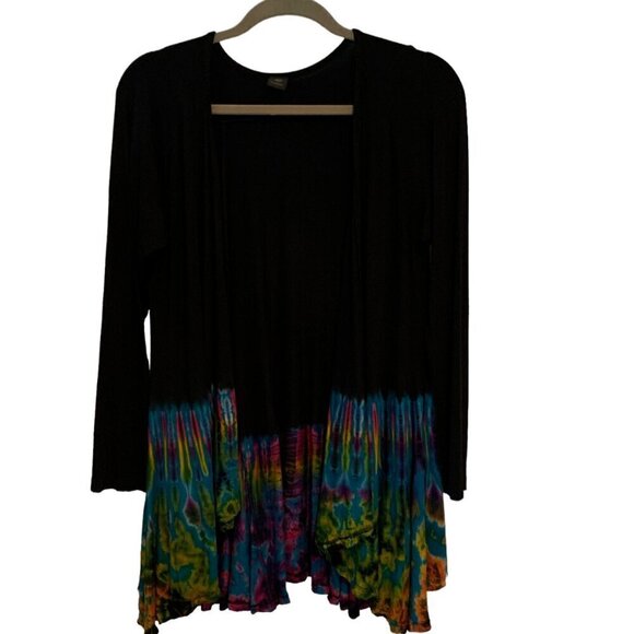 Clearay Viscose Blend Open Front Tie-Dye Jacket/Cardigan Women's Size O/S - Picture 4 of 6